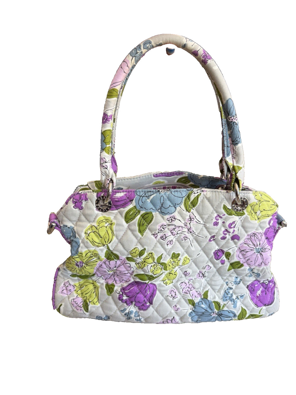 Vera Bradley Mandy Flutterby Retired Floral Quilted Cotton Satchel Purse